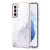 Cas de téléphone portable pour Samsung S24 Ultra S23 S22 Plus Ultra Doubing Electroplated Marble Designer Mobile Phone Case