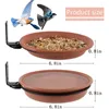 Altre forniture per uccelli per ciotola per animali domestici montati a sospensione di alimentazione vassoio da bagno set per giardino all'aperto con 2 piastre di ferro