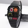 Humpbuck Timeless in acciaio inossidabile Dual Time Fuso Design classico Waterproofless Watch 240428