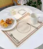 Bescherming Placemat pads Signage C Design Gedrukte linnen stof Tassel Mat Pad 8 Patroon voor festival diner Feest Home El Cafe Tab1805602