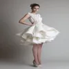 2021 New Bateau Ocleveless A-Line Mini Beach Wedding Bridal Dresses Krikor Jabotian Urghanza Ruffles Short Wedding Dress 2018 270Q