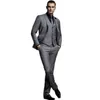 Custom Made Dark Grey Mens Suit New Fashion Groom Suit Wedding Suits For Best Men Slim Fit Groom Tuxedos For ManJacket Vest Pants 258h