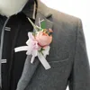 Bracelets de mariage fille bracelets de chapelet floral bracelets ruban rose demoiselle de mariée fleurs à main fleurs de mariage
