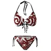 Frauen Badebekleidung Mode polynesische Stammesmuster Frauen Badeanzug Solid Bikini Setzen