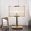 テーブルランプモダン透明なクリスタルファッションベッドルームリビングルーム勉強装飾デスクゴールドLED照明器具