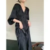 Vêtements ethniques 2024 Femmes de style chinois Robe cheongsam V-Col à manches longues pour l'automne Lady Graceful sexy