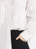 Blouses pour femmes Xiwen 2024 Spring Simple Commutiting Style Design Selon Loose et Casual Versatile Mid Longle Stripe Shirted Top