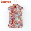 Meisjesjurken zomer babymeisjes jurk Chinese stijl bloemen kwastjes korte mouw cheongsam rok