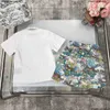 Set 2024 Childrens Suit Boys Girls Set Kids Kids Short à manches courtes Child Designer Clother Sports avec lettre Tiger Flore Forest Cotton White