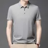 Herren Polos Herren Top Mens Polo Shirt Smart Casual Shirt Luxus Marke Korean White Navy Blue Classic Office Shirt Y240510APDU