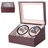 6 4 Automatic Watch Winder Box Pu Кожаная кожаная кожаная кожаная коллекция намотчиков.