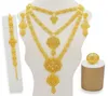 Dubai Jewelry Ensemble Collier d'or Set pour femmes pour femmes African France Party de mariage 24k Bijoux en Éthiopie Cadeaux de mariée 2106191849187