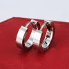 Silber -Hoop -Ohrringe für Frauen Mode Schmuck Luxusdesigner Hengste Ohrring Edelstahl Diamantkristall Korean 18k Gold plattiert