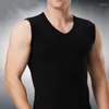 Herren Tank Tops Bodybuilding Singulett Ärmel und Männer plus Größe 5xl 6xl Schwarze Sportunterwäsche Modal Unterhemd V-Ausschnitt Muskel-T-Shirts