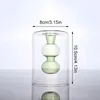 Creative Double-Layer Glass Vase Colorful Transparent Terrarium Flower Pots Hydroponic Plant Glass Container Home Decorations 240510