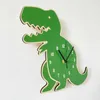 Horloges murales garçons chambre horloge murale dessin animé dinosaure pour enfants décoration en bois silencieux maison Q240509