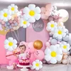 Party -Dekoration 10pcs Daisy Ballons riesige weiße Blumenaluminiumfolie für Geburtstag Babyparty Hochzeitsdekorationen Lieferungen