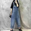 Tute da donna Rompeggiano tute in jeans per donne Oversize Murves Cross Pants One Piece Outfits Women Sliege Casual Corean Fashion High Waist Pants Y240510D1XQ