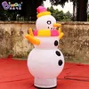 Design d'origine 6mh (20 pieds) avec des ventilateurs publicitaires gonflables de Snowman Blown Cartoon Snow Ball Personnage pour l'événement de fête de Noël