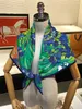 Sjaals 90 cm Van Gogh Oil Painting Twill Silk Scarf Fashion Shawn Luxury merk Square Hijab Dames Bandana Foulard Hoofd sjaals Q240509