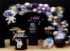 98pcslot Dış Uzay Partisi Astronot Balon Roket Folon Balon Kemer Çelenk Tema Partisi Boy Boy Doğum Günü Dekoru Helyum Global T8135510