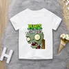 T-shirty 2022 Rośliny letnie i zombie wydrukowane dziecięce bawełniane koszulka T-shirt z kreskówki chłopcy i dziewczęta odzież dziecięca T-shirt 3-13YL2405