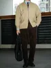 Męskie spodnie włoskie retro jesień/zima ciężka ciężka męska męska Neapol Slim Fit proste legalne spodnie sznur roboczy 2405