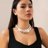 Collier Boucles d'oreilles Set en couches Big Imitation Pearl et CCB Ball Bouded Choker Stud For Women Trendy 2024 Bijoux de mode Gift