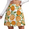 Faldas Patrón de fruta de naranja Mini falda Corea Modesta para mujeres Vestido de verano para mujeres