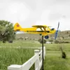 Garden Decoraties 3D Vliegtuig Wind Spinner Creative Chic Metal Airplane Weer Vaan Stop Decor Anti-Corrosion Ornamenten voor familie binnenplaatsen