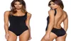 Femmes rétro Elastic High Cut Back Back One Piece Simwear Summer Beachwear Bathing Bodys Female Couleur solide pour 2021 OneP8225829