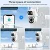 IP Cameras Zrhunter 8MP 4K PTZ IP CAME CAMERIE DOUBLE DUAL DÉTECTION humaine CCTV Sécurité Caméra nocturne Vision de surveillance WiFi extérieure ICSEE D240510