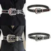 Trendy Crystal Rhinestone Leather Belt for Women Luxury Silver Bead Cowgirl Cowboy Strass Belts Bling Ceinture Strap Waistband X0726 3135