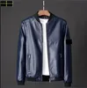 Steinjacke Herbst Winter Lederjacke Männer Mäntel stehen Kragen Reißverschluss Schwarz Motor Biker Motorrad Lederjacken M1