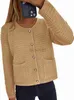 Women's Plus Size Sweaters cardigan women's button up long sleeved casual cute knit shirt with pockets Fashion top