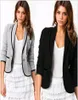 New Blazer Fashion Women Spring Autumn Slim Short Design Turndown Collar Blazer Grey Black Short Coats Jacket for women Europe Si4345044