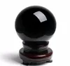 Ornamenti per le arti del quarzo a sfera di cristallo naturale Obsidian Decorazione per la casa di guarigione minerale gemma Reiki Energia Stone Base2437274