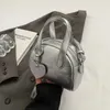 Silver Crossbody Bags With Short Handle For Women Y2K Mini Purse Purple PU Leather Female Handbags Brand Classic Bag 240508