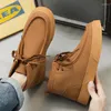 Lässige Schuhe Retro Brown für Männer Knöchelstiefel High Top Männer Winter Sneakers bequeme Wildleder -Leder -Chaussure Hommes