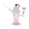 Clear Warehouse Network Red Pink Ice Cream Style Bong Glaswasserrohrbeutel, Damen Pink Netter Wasserrohrflasche
