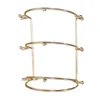 Bolsas de joias rack rack aço inoxidável coroa de três camadas Stand para faixas de noiva Exposição de estrutura estável