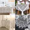 Table Cloth White European Vintage Home Lace Decorative Textile Sofa Dining Er Wedding Party El Decor 220906 Drop Delivery Garden Te Dhui8