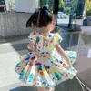 女の子のドレス夏の子供用のかわいいグラフィティドレス