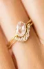 Bröllopsringar dagligen MIDI för kvinnor Fashion White Crystal Curved Gold Color Ring Set Classic Engagement Anniversary Gift Jewelry5858392