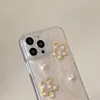 Casos de telefone celular 3D Creme de border de borda de ouro para iPhone 15 Pro Max 14 13 12 11 Luxury Moda Epoxy Girl Shell Shopfrof Soft Cover J240509