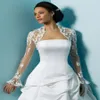 Meest populaire lange mouwen bruids jassen Appliques tule aangepaste korte bruilofts jassen bolero bruidsaccessoires in voorraad 235F