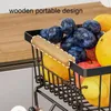 Keukenopslag fruitmand voor producten aanrecht organisator fruit standhouder met 2 bananenhangers