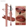 Lippenstifte Qibest 2-in-1 Lipline wasserdichte Matte Samt Lippenstift Stift nackt Lippenstiftstift Umriss Makeup D240510