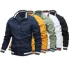 Kvalitet Bomber Casual Jacket Men Autumn Zipper Ytterkläd