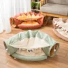 Toys Pet Cat Tunnel Bed Interactive Play Toy For Ferrets Rabbit Collapsible Play Tube med Ball Indoor Kitten Pet Eviting Tunnel